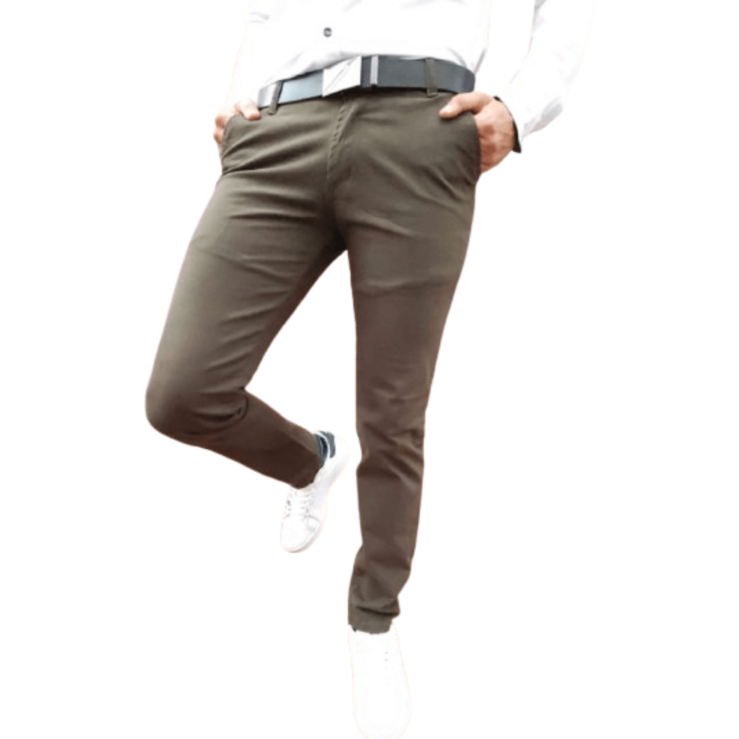 Pantalón en drill para caballero, color marrón, ideal para uso diario y actividades al aire libre, combinación de estilo y durabilidad.